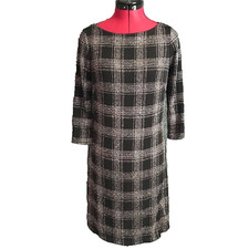 Vince Camuto Dress Women’s Size 6 Black Metallic Shimmer 3/4 Sleeve Sheath