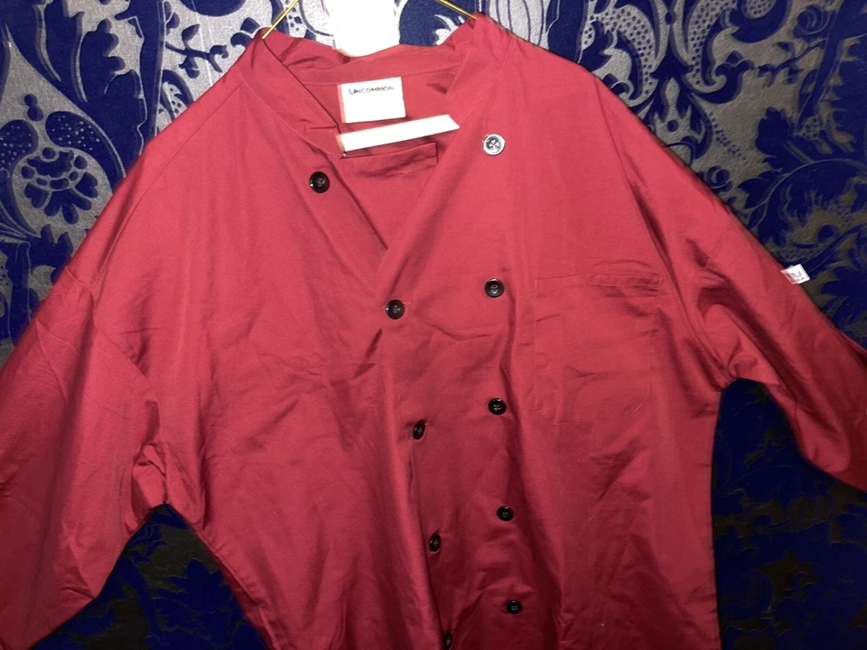 Uncommon Thread Chef Coat Unisex size XL Burgundy Jacket (HOME76)Q4 - Image 2 of 2