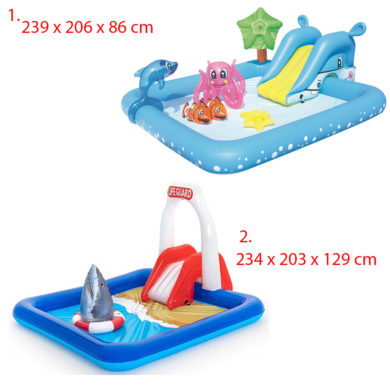 Play Center Aufblasbarer Pool Mit Spiele Kinder Rutschen Wasser Garten 3330 Ebay