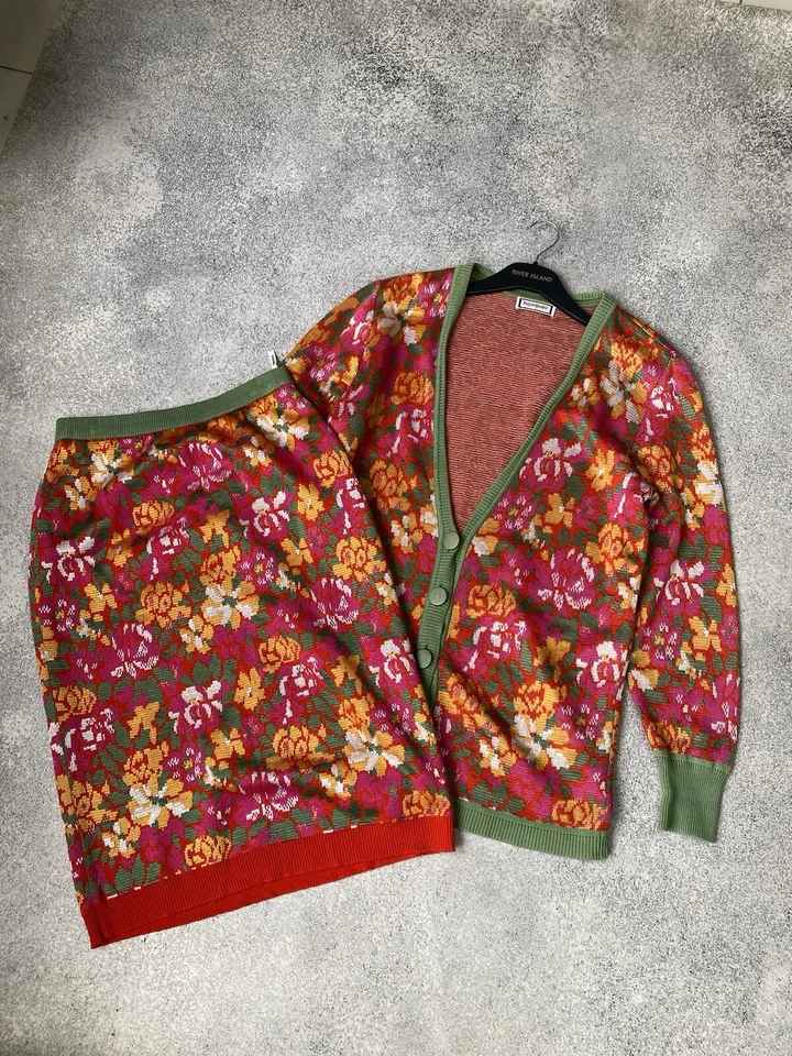 Traje floral raro vintage YSL Yves Saint Laurent para mujer Foto 4 de 4