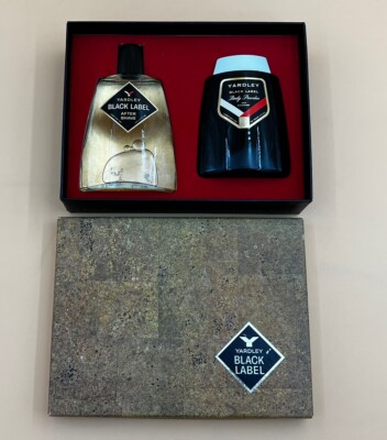 NEW YARDLEY BLACK LABEL 4.125 FL OZ AFTERSHAVE/ 3.5 OZ BODY POWDER W/ DEODORANT