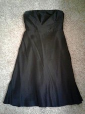 Ann Taylor Black Strapless Ladies Misses Silk Dress Size 8 Formal Valentine Prom