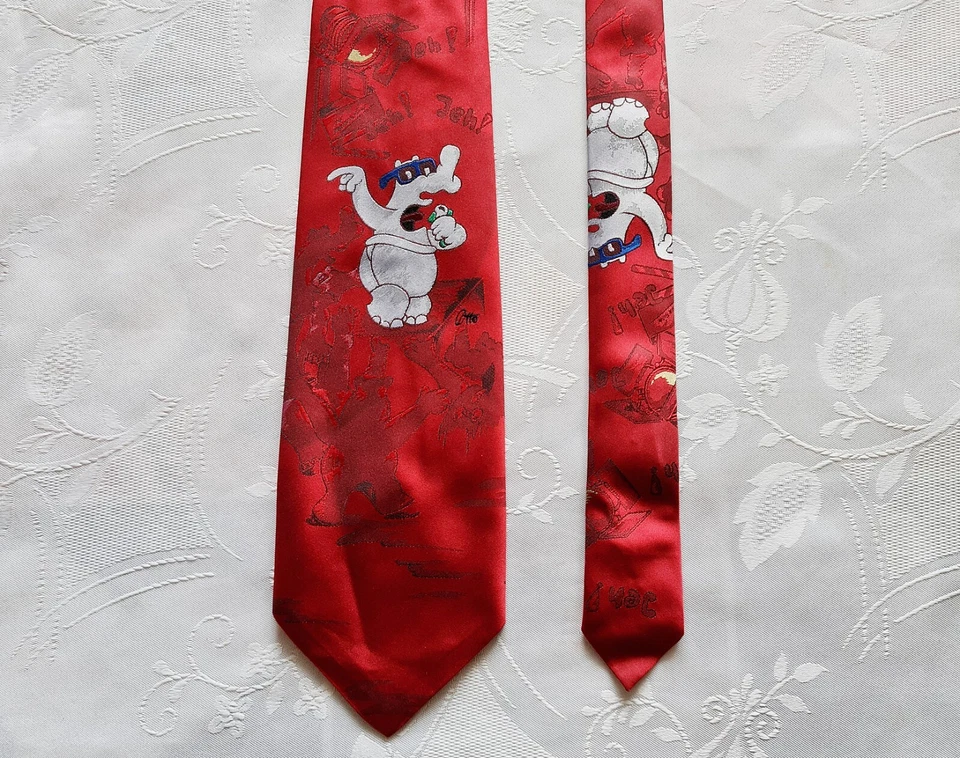 CABALLEROS SUIZA VINTAGE AUTÉNTICO PAPILLON OTTIFANTEN DIBUJOS ANIMADOS HOMBRE CORBATA DE CUELLO Foto 2 de 4