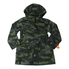 Cat  Jack Girls Size XS 4-5 Parka Jacket Hooded Warm Camo Green