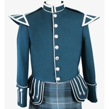 Giacca Kilt Verde Scozzese Da Uomo - Giacca Doublet Da Tamburino Militare