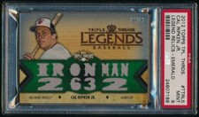 2012 Topps Triple Threads CAL RIPKEN JR. Relics Emerald /18 *Orioles* PSA 9 Mint