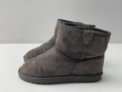Fat Face Women's Grey Faux Suede Fur Lining Winter Snow Boots