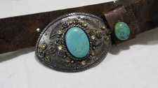 Streets Ahead Women's Belt SIZE Medium Southwest Rodeo Turquoise USA Made