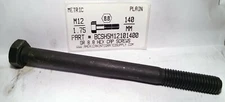 M12-1.75X140MM HEX HEAD CAP SCREWS GRADE 8.8 STEEL PLAIN (2)