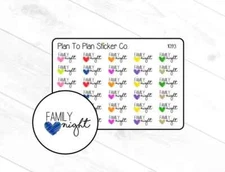 1093~~Family Night Planner Stickers.