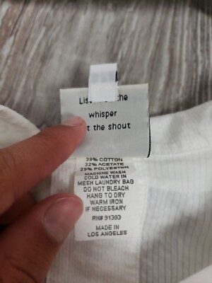 EUC Spirithouse white Button Down Top Size M Cotton Blend Long