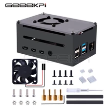 Geeekpi Raspberry Pi 4B Case Supports Poe Hat with 5V Cooling Fan