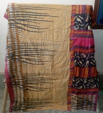 Indian Handmade Quilt Vintage Kantha Bedspread Throw Cotton Blanket Twin Gudari