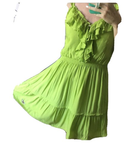 Hollister Sundress Green Ruffle 