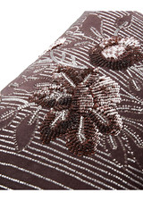 GEORGEOUS Ralph Lauren Barkin Brown Velvet Throw Pillow 12x16 Floral Sequin 275