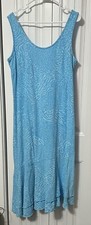 Fresh Produce Sundress Dress Womens Blue Tie Dye Animal Print Large Flounce Hem