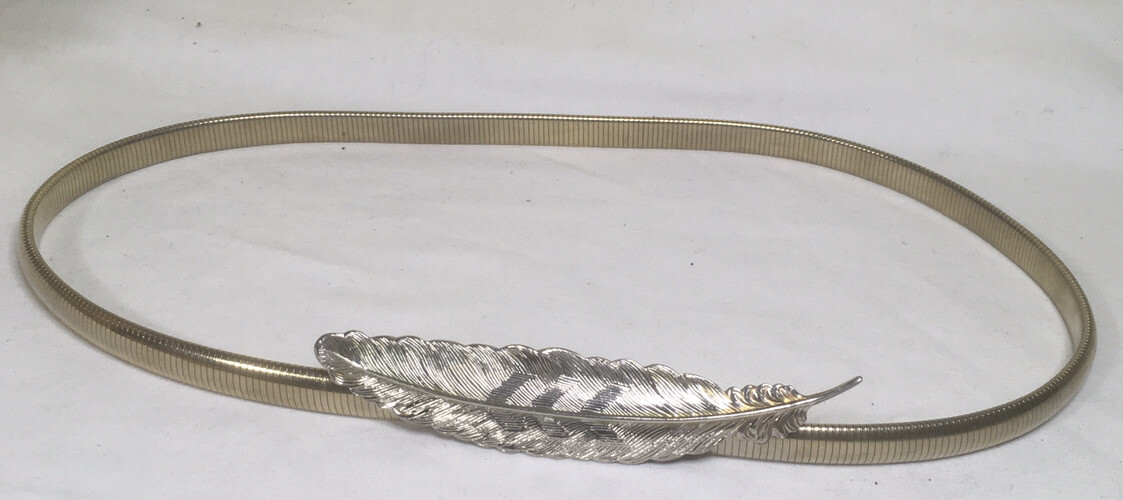 Vintage Feather metal belt Vintage Signed Robin Kahn Southwestern Feather Metal Belt  main image 2