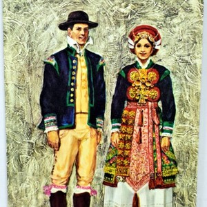 1974 Scandinavian Airlines SAS Flight Menu Airplane Flight National Costumes