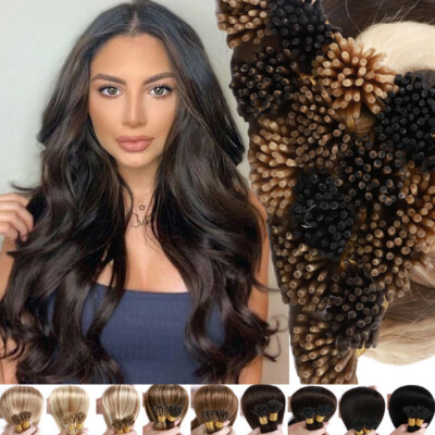 Thick 100% Brazilian Remy I Tip Human Hair Extensions Blonde Fusion Prebonded 8A