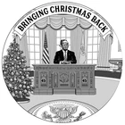 Trump 1 Oz .999 Silver Round Coin BRINGING CHRISTMAS BACK