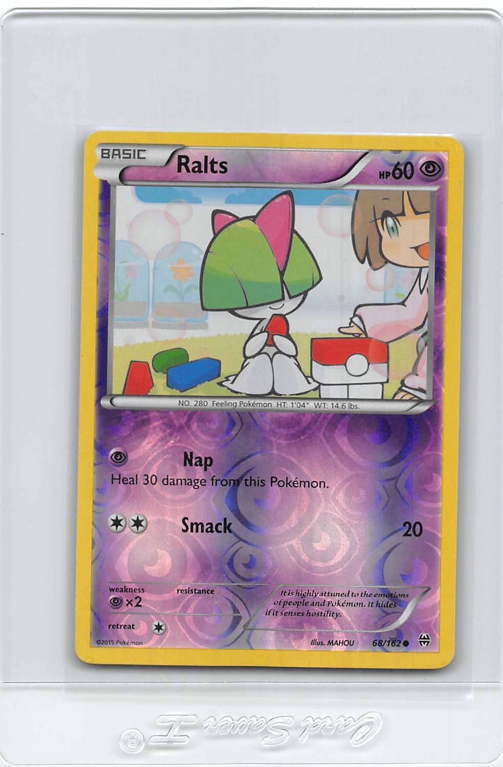 Ralts 68/162 - Breakthrough - Reverse Holo - 2015 POKMEMON CARD - NM