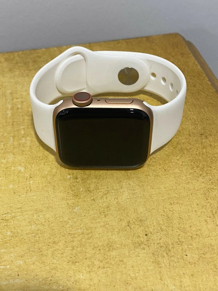 Apple Watch Series 5 40mm GPS Cellular Gold Aluminum Case with White & Pink  Band