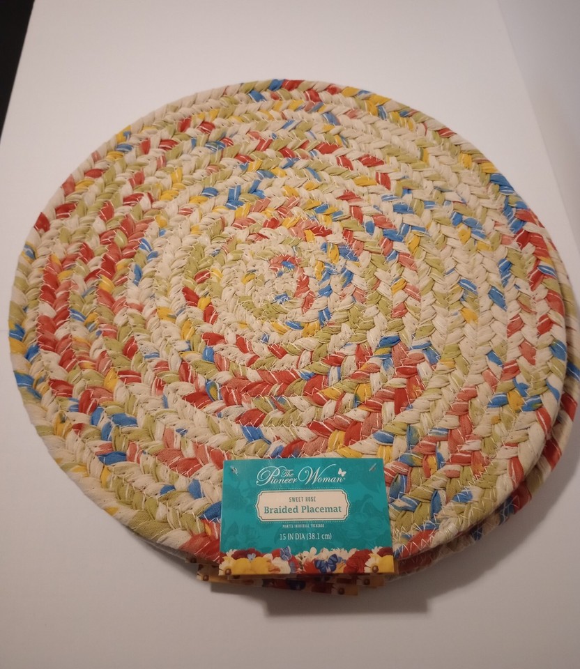 NWT 6 Pioneer Woman Sweet Rose Round Braided Placemats eBay
