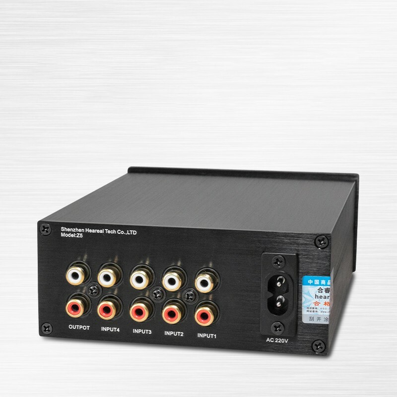 Heareal Z5 Preamplifier Volume Control Preamp Audio Switcher 4 IN 1 OUT 220V