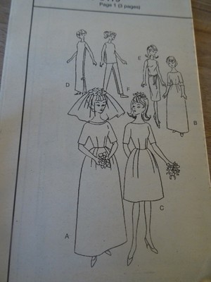 Patron Butterick N°3419 - 6 Créations Robes Rétro Années 60 Pour Barbie, Neuf !