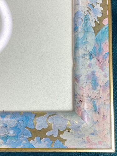 Vintage CARR Picture Frame Gold Gilded Blue, Pink Floral Wood Holds 8”x10” Great - Picture 8 of 20