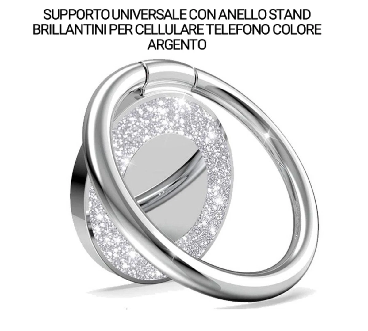 Supporto per anello per cellulare supporto per do trasparente con diamante impugnatura trasparente con rotazione di 360 gradi gradi compatibile con cavalletto iphone  202192403