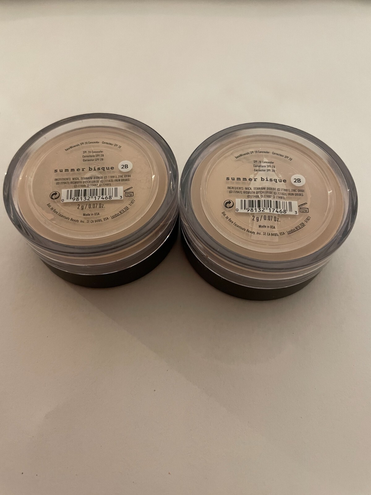 PACK OF 2 bareMinerals MULTITASKING CONCEALER SPF 20 SUMMER BISQUE 0.07