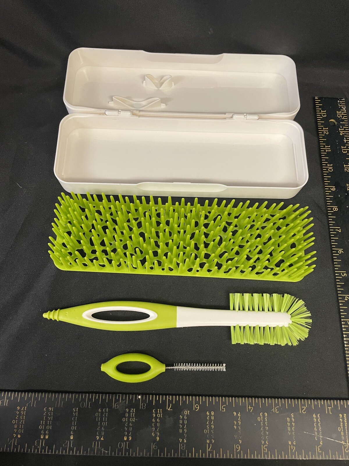 Tomy Boon Trip Travel Baby Bottle Drying Rack/Cleaning Brush