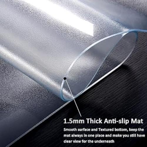 Almohadilla de Escritorio Transparente AiPsekocy, PVC Texturizado Antideslizante Grande, Impermeable (PAQUETE ABIERTO) - Imagen 3 de 7