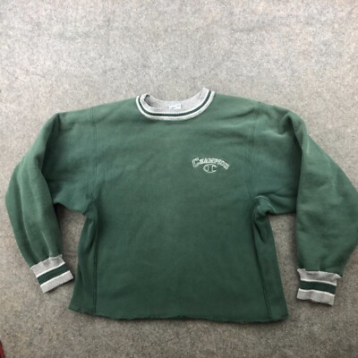 Vintage Champion Sweatshirt Women Medium Green Reverse Weave