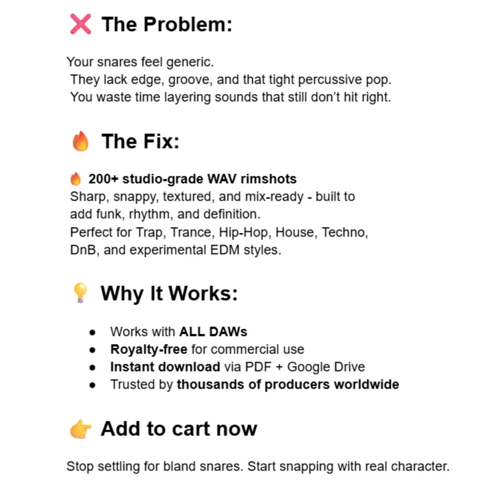 203 Rimshot One Shots Sample Pack (Wav) für FL Studio, Ableton Live, Logic Pro - Bild 2 von 4