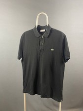 Lacoste Mens Slim Fit Polo Shirt Size L Black Short Sleeve Collared Golf Sports