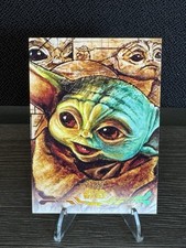 2025 Topps Star Wars Smugglers Outpost Stellar Art Grogu Gold /50