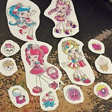 Shopkins Character Stickers Lot of 12 Cut-Out Stickers, not waterproof