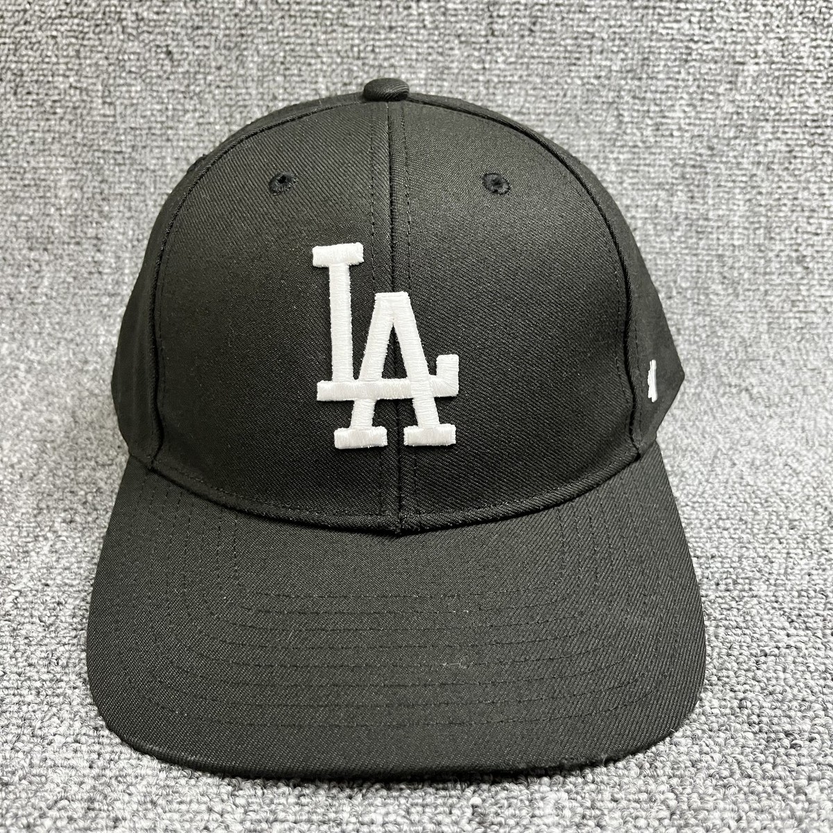 LA Dodgers '47 Brand MVP Hat Black White Adjustable Hook and Loop Strapback Cap