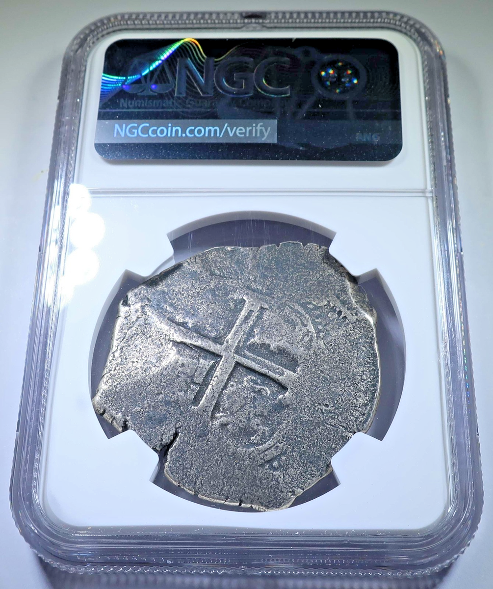 NGC Piedmont Shipwreck 1678 Spanish 8 Reales Genuine 1600's Pirate