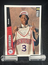 1996-97 Allen Iverson Upper Deck Collector’s Choice #301 Rookie Card RC . rookie card picture