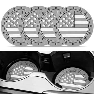 JUSTTOP Car Cup Holder Coaster,American Flag Non-Slip Insert Car Cup Coaster,...
