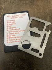 6 Pack- Outdoor Multifunction Card Survival Tactical Utility Hand Tools Pocket