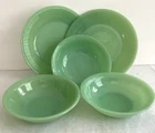 Fire King Jadeite Jane Ray 5 pcs Ribbed Oven Ware Anchor Hocking EXCELLENT!