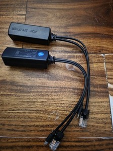 2 UCTRONICS Gigabit PoE Splitter 5V 3A with a Micro USB to USB-C adapter, Black 