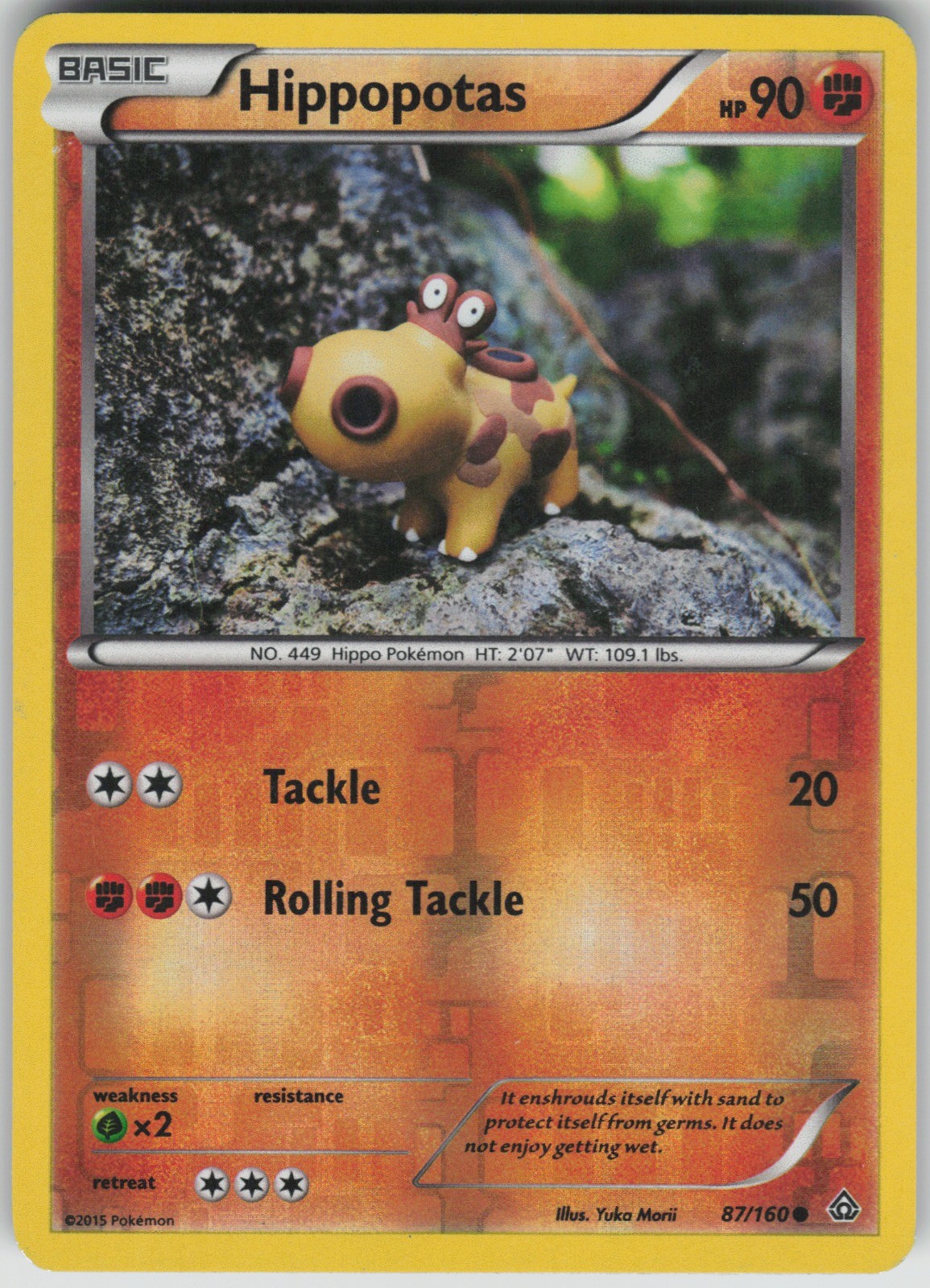 Hippopotas 87/160 Common XY - Primal Clash LP Reverse Holo