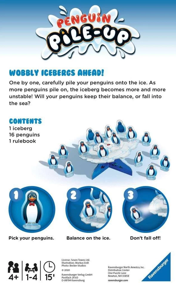 Ravensburger Penguin Pile Up Travel Sized Family Game for Girls and Boys - Image 2 of 3