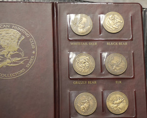 North American Hunting Club NAHC Big Game Collectors Series Set ~ 6 Bronze Coins