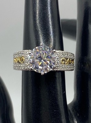 VANNA K  6.23 ctw Cubic Zirconia Platineve 18k Gold Over SS 925 Ring Size 7